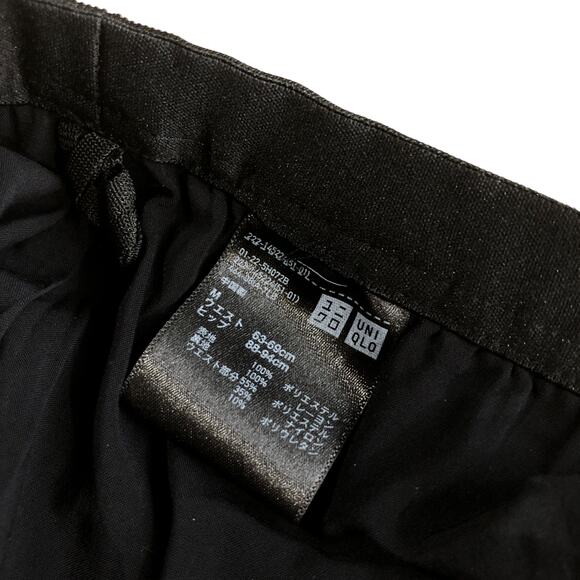 Uniqlo Pleated Skirt US Size Small Black Blue Polka Dot Elastic Waist Band EUC - Picture 6 of 6